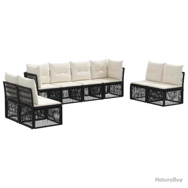 Ensemble de canap� de jardin 8 pcs Noir polyrotin