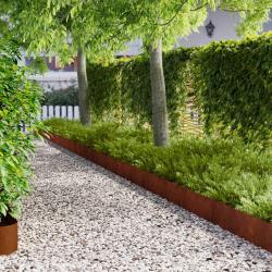 Bordure de Pelouse 30 pcs 102 x 15 x 4 cm Acier Rouill&eacute;