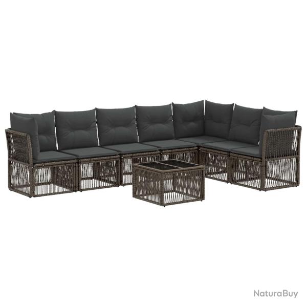 Ensemble de canap� de jardin 8 pcs Gris polyrotin