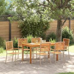 Ensemble de salle &agrave; manger pour jardin 7 pcs Beige