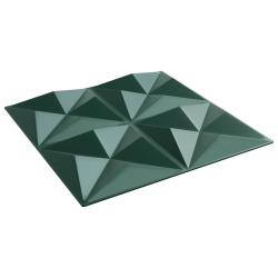 Panneaux muraux 12 pcs Vert Origami 50 x 50 cm Mousse XPS