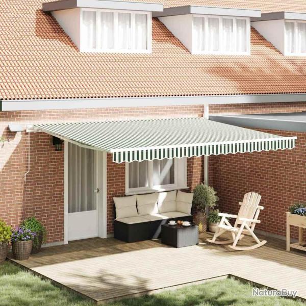 Auvent r�tractable Vert et blanc 450 � 350 cm