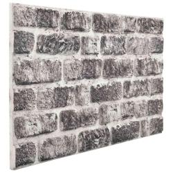 Panneaux muraux 10 pcs Gris fonc&eacute; et blanc 100 x 50 cm