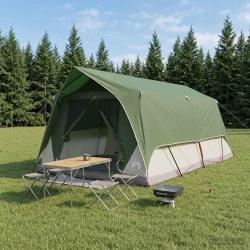Tente tunnel avec toit Vert 10 personnes Polyester et Acier