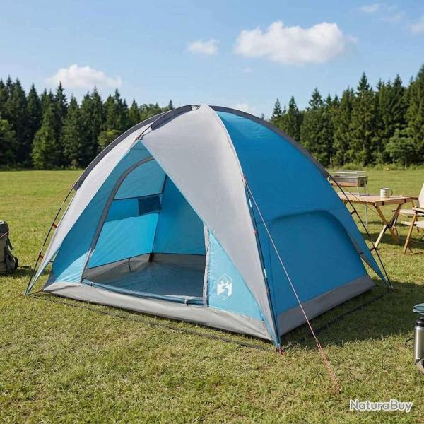 Tente de camping avec un abri imperm�able D�me Bleu