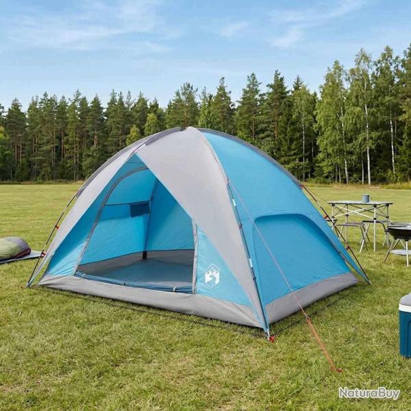 Tente de camping avec un abri imperm�able D�me Bleu