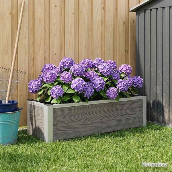 Jardini�re sur�lev�e Gris 100 x 30 x 22 cm WPC et Aluminium