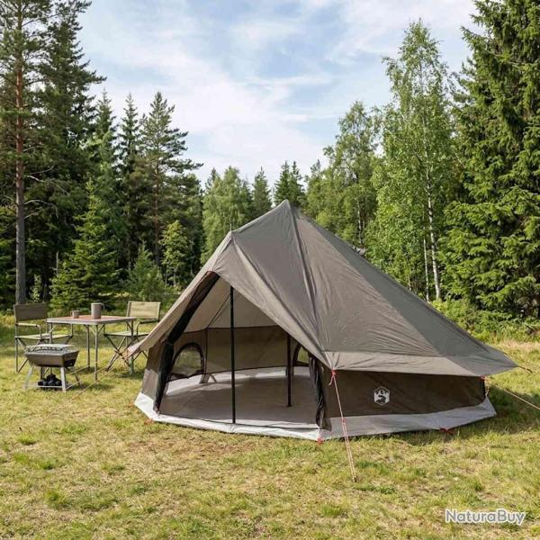 Tente Tipi Marron Gris 700 x 700 x 395 cm Polyester et Acier
