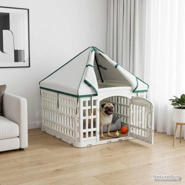 Panneau de jeu pour chien 4 panneaux avec toit 60 x 60 x 82 cm