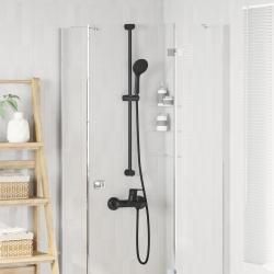 Ensemble de Syst&egrave;me de Douche Noir 100 cm Acier inoxydable