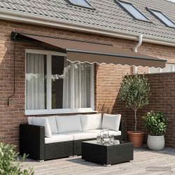 Auvent r&eacute;tractable Taupe 3 x 2,5 m Polyester et Aluminium