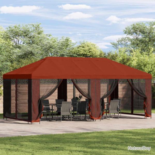Gazebo avec murs lat�raux 6 x 3 m Terre cuite