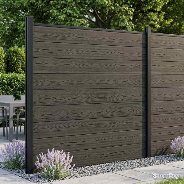 Ensemble de Cl�ture 175 x 186 cm WPC et Aluminium Noir