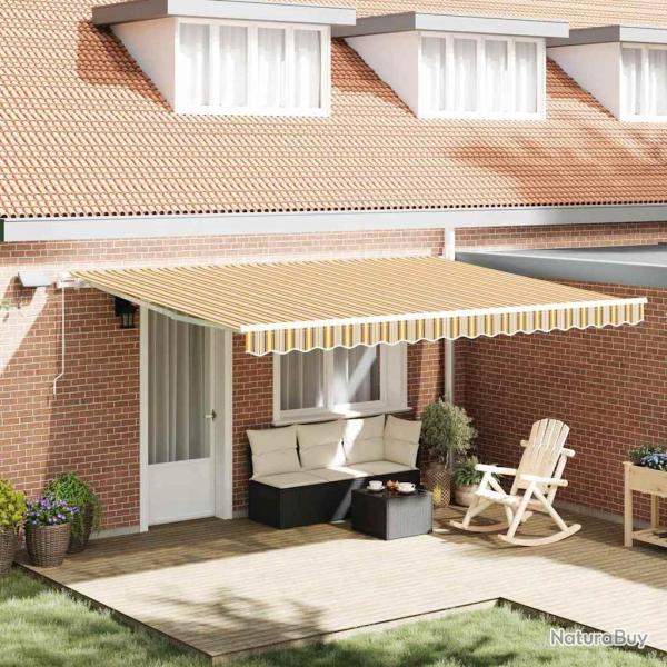 Auvent r�tractable Multicolore 450 � 350 cm Tissu et Aluminium
