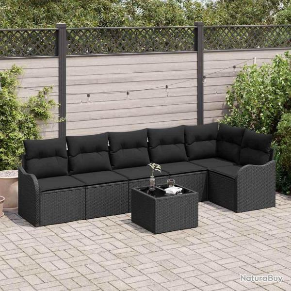 Ensemble de canap� de jardin 7 pcs Beige Poly rotin