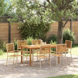Ensemble de salle &agrave; manger pour jardin 7 pcs Beige