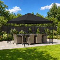 Pavillon 3 x 3 m Noir Polyester et Acier 190 gsm