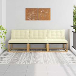 Sofa de milieu ext&eacute;rieur Bois d'acacia massif et Textil&egrave;ne