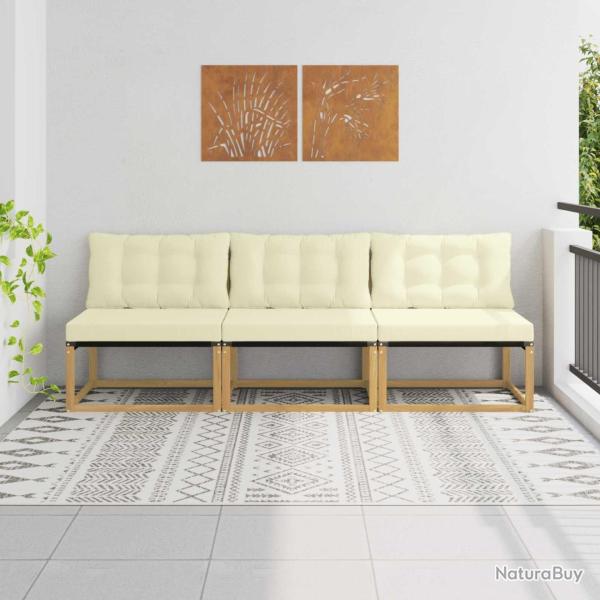 Sofa de milieu ext�rieur Bois d'acacia massif et Textil�ne
