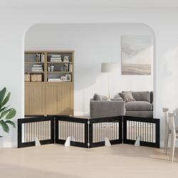 Porte de chien pliable avec supports 4 pcs Ch&ecirc;ne noir 401 cm