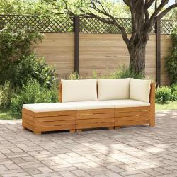 Ensemble de canap&eacute;s d'ext&eacute;rieur avec coussin 3 Pi&egrave;ce Marron