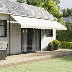 Tissu de remplacement de cantonni&egrave;re d'auvent rayure cr&egrave;me 5 m