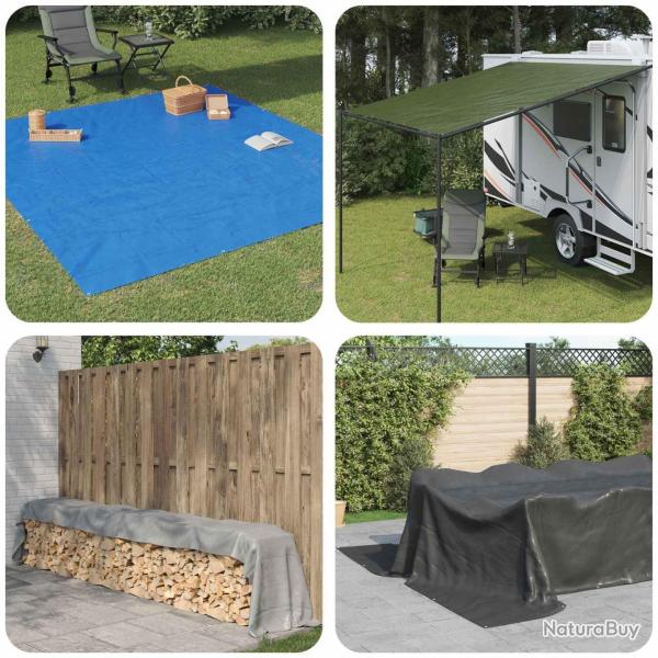 B�che avec oeillets Vert 4 x 6 m 260 gsm PE