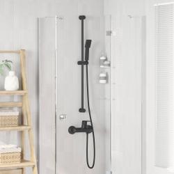 Ensemble de Syst&egrave;me de Douche Noir 100 cm Acier inoxydable