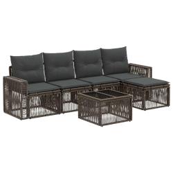 Ensemble de canap&eacute; de jardin 6 pcs Gris et Gris fonc&eacute; polyrotin