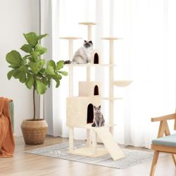 Arbre &agrave; chat avec griffoirs en sisal Cr&egrave;me 175 cm