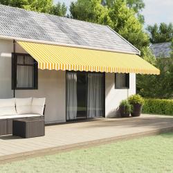 Tissu de remplacement de cantonni&egrave;re d'auvent jaune blanc 6 m