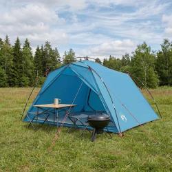 Tente tunnel Bleu 4 personnes Polyester 185T avec rev&ecirc;tement PU