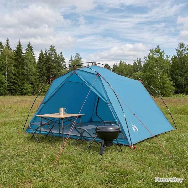 Tente tunnel Bleu 4 personnes Polyester 185T avec rev�tement PU
