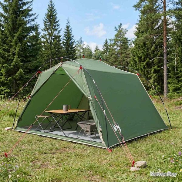 Tente tunnel Vert 4 personnes Polyester 185T avec rev�tement PU