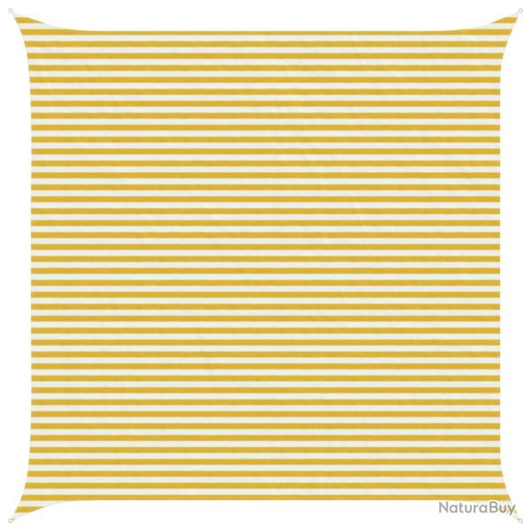 Voile d'ombre Jaune et blanc 5 x 5 m HDPE