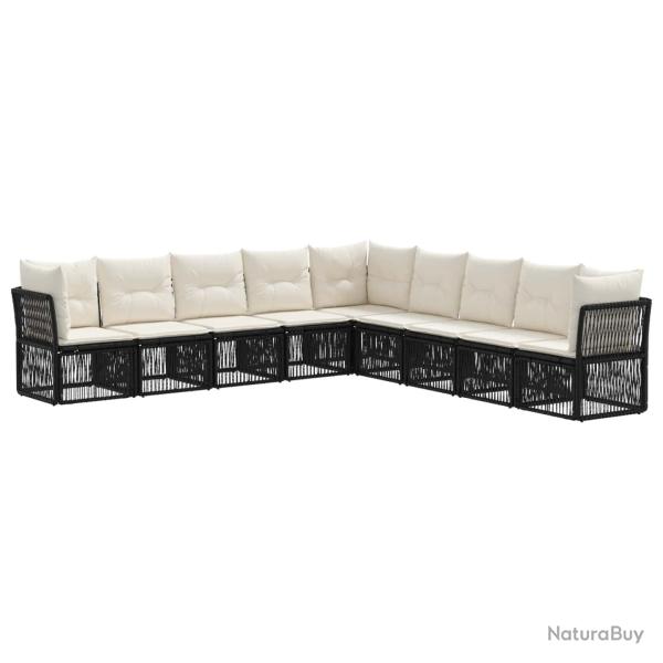 Ensemble de canap� de jardin 9 pcs Noir polyrotin