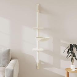 Arbre &agrave; chat mural avec griffoir cr&egrave;me 142,5 cm