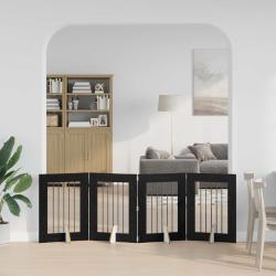 Porte de chien pliable avec supports 4 pcs Ch&ecirc;ne noir 241 cm