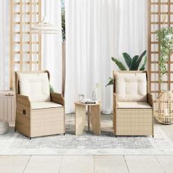 Banc de jardin 2 pcs Beige polyrotin