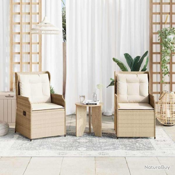 Banc de jardin 2 pcs Beige polyrotin