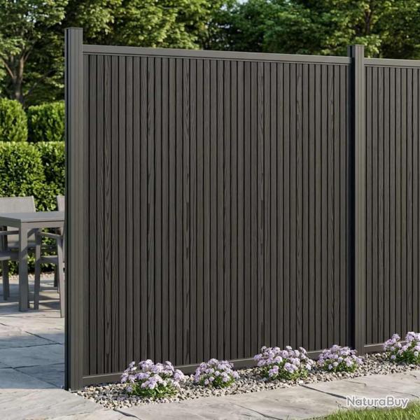 Panneau de cl�ture WPC et Aluminium Noir