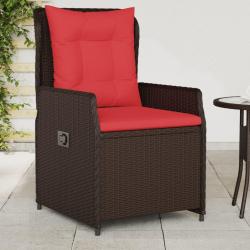 Chaises de jardin inclinables lot de 2 marron r&eacute;sine tress&eacute;e
