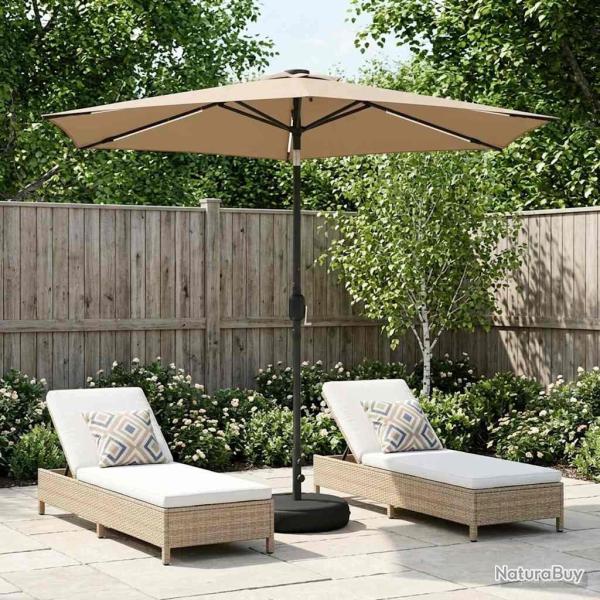 Parasol de jardin avec lumi�res LED et base 270 x 270 cm