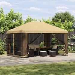 Abri de jardin avec parois 4 &times; 3 m Cr&egrave;me Polyester et Acier