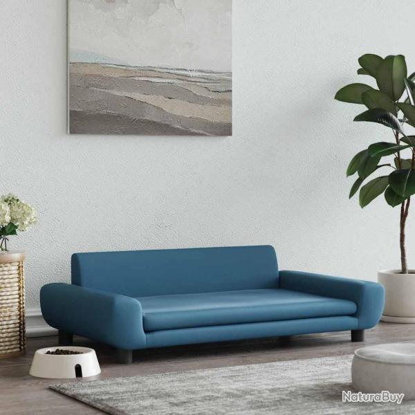 Lit pour chien bleu 100x54x33 cm velours