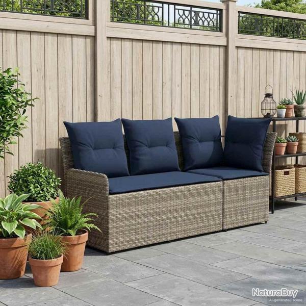 Sofa de jardin avec accoudoirs et sofa d'angle 2 Pi�ce Rotin PE