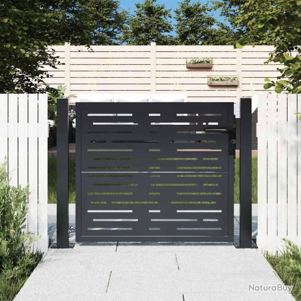 Portail de jardin Anthracite 100x100 cm Acier Design carr�