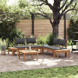 Ensemble de canap&eacute; de jardin 3 pcs Marron et gris
