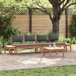 Ensemble de canap&eacute; de jardin 5 pcs Marron et gris