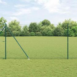 Cl&ocirc;ture hexagonale avec poteau 10 x 1,5 m Vert Maille